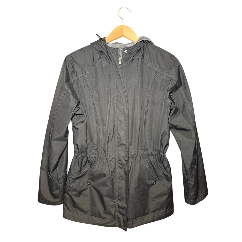 St Johns Bay Womens Hooded Anorak Parka Fleece Lined Reversible Jacket Small